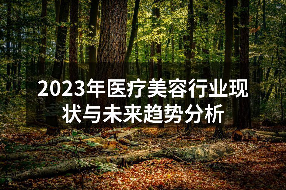 2023年医疗美容行业现状与未来趋势分析