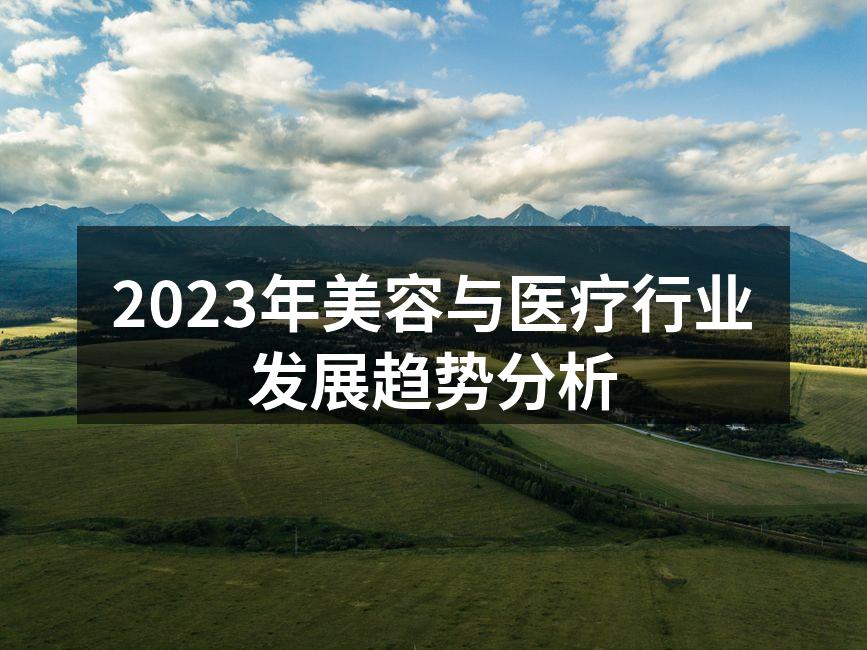 2023年美容与医疗行业发展趋势分析